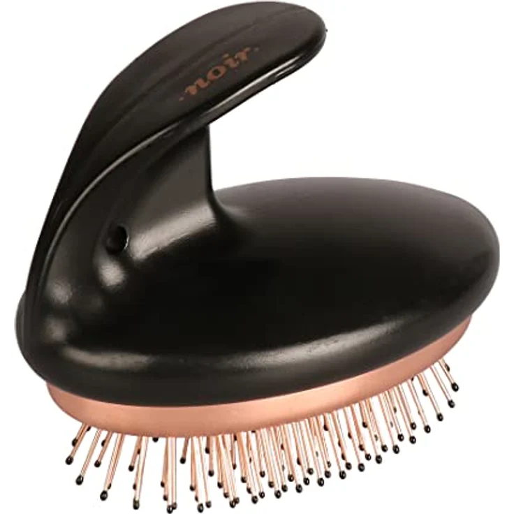 Ebi Schwarze Noppenbürste, ergonomisch, 11 x 7 x 9,5 cm, Bronze/Schwarz, für Tierfellpflege – Bild 1