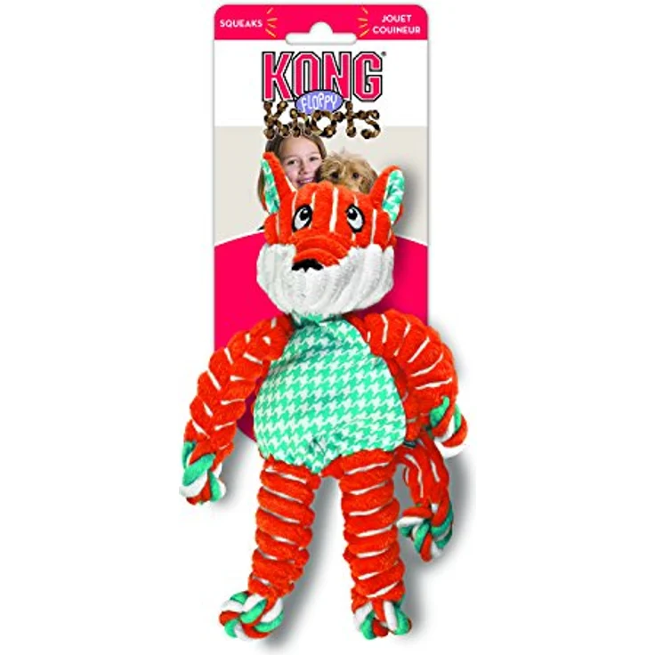 KONG – Floppy Knots Fox – Innere Geknotete Seile und Minimale Füllung für Weniger Unordnung – Für Kleine/Mittelgroße Hunde – Bild 4