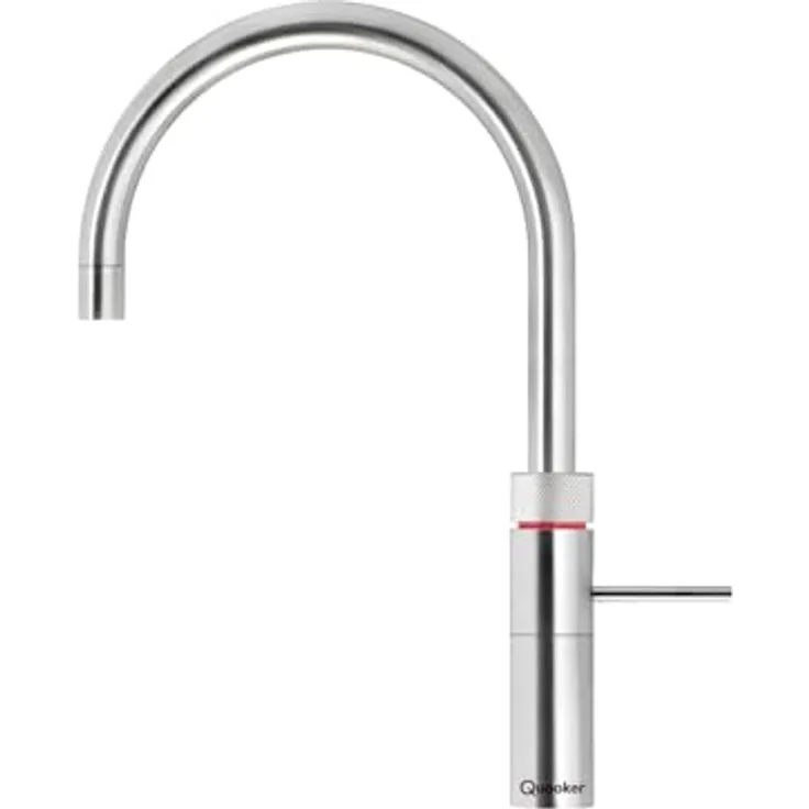 QUOOKER Fusion Round, Küchenarmatur mit PRO3 Reservoir, 3 Liter Kochendwasser, Voll-Edelstahl, 7 Jahre Garantie