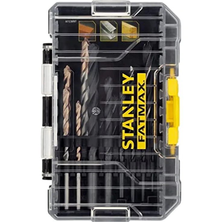 Stanley FatMax 14-tlg. Kombi Bohrer-Set STA88561, HSS- und Steinbohrer im ToughCase, kompatibel mit Pro-Stack & T-Stak