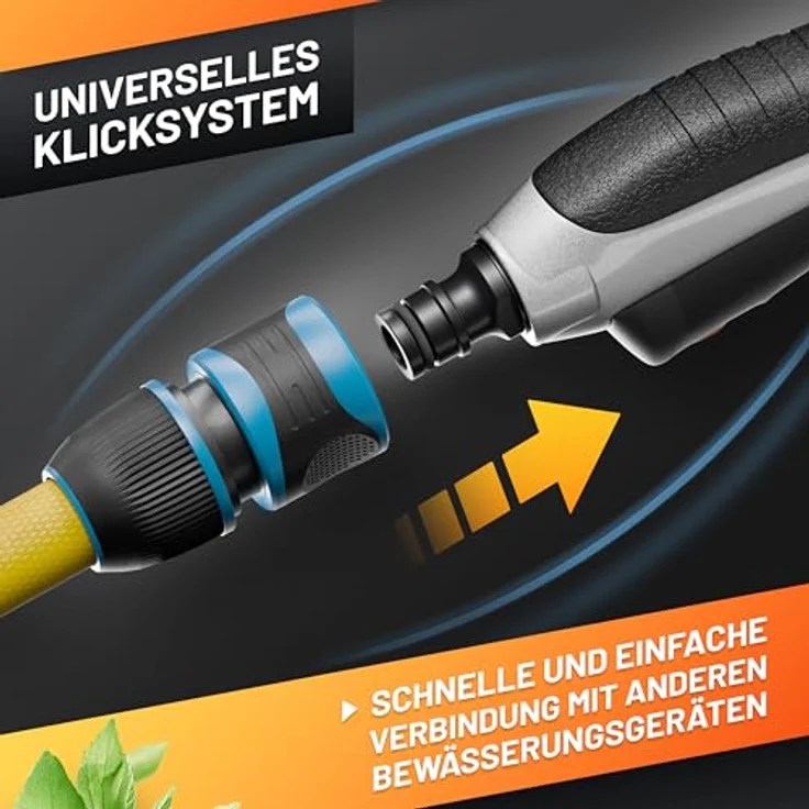 GRÜNTEK Garten-Spritze, verstellbare Spritzpistole mit 3 Düsen, metall, stoßfest, leichte Handbrause für Garten und Reinigung, ergonomischer Griff, Wasser-Stop-System – Bild 4
