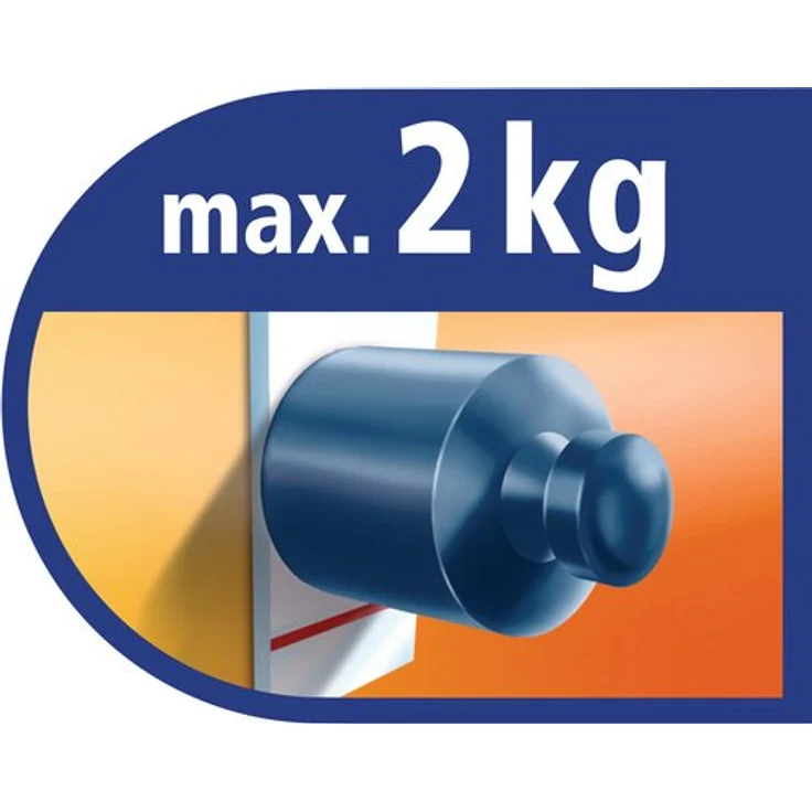 tesa selbstklebender Haken, bis 2kg, wieder ablösbar, eckig, weiß, 2 Stück - Preisvergleich – Bild 4