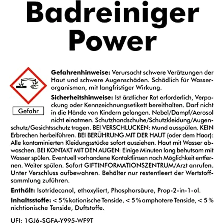 Badreiniger Konzentrat, Sanitärreiniger Konzentrat, Reiniger Bad, Reinigungsmittel Dusche, Reiniger-Konzentrat Badezimmer - ABACUS Badreiniger Power Konzentrat 2x 500 ml (7719.2) – Bild 2