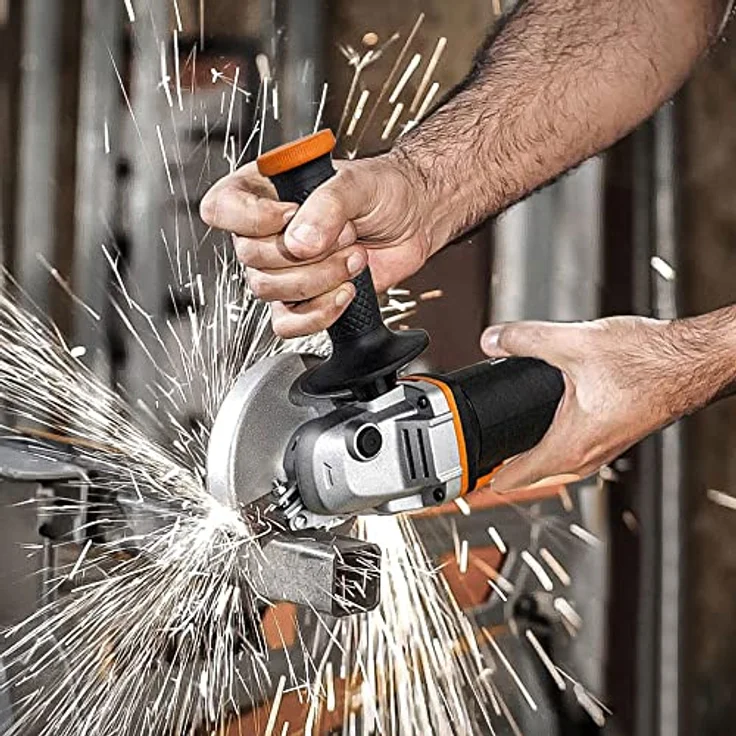 WORX WX800 Li-Ion Akku-Winkelschleifer 20V Kompakter Schleifer mit schmalem Körper, Zusatzhandgriff und leistungsstarkem 20V Akku zum Schleifen und Schneiden 115 mm Akku – Bild 5