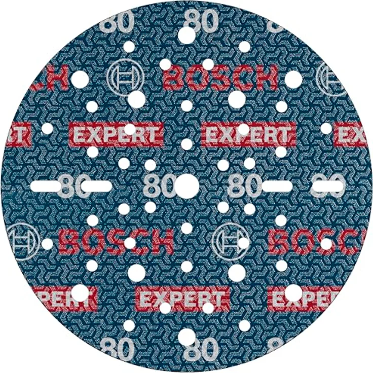 Bosch EXPERT O780 Folienschleifscheibe, 150 mm, Körnung 80, für Hartholz und Farbe auf Holz, Klettverschluss – Bild 1