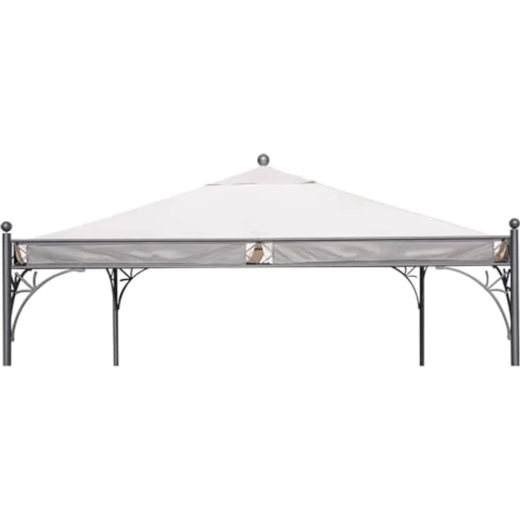 OUTFLEXX Pavillon-Ersatzdach für Siena Garden Pavillon "Korfu", 350x350 cm, wasserabweisend, Naturfarbe, robustes Polyester 250g/m²