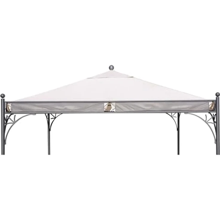OUTFLEXX Pavillon-Ersatzdach für Siena Garden Pavillon "Korfu", 350x350 cm, wasserabweisend, Naturfarbe, robustes Polyester 250g/m² – Bild 1