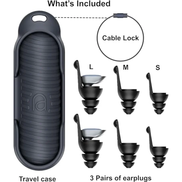 Mixx Assistive Audio Music Gehörschutz-Earplugs, 3 Größen, medizinisches Silikon, waschbar und wiederverwendbar, mit Reiseetui – Bild 2