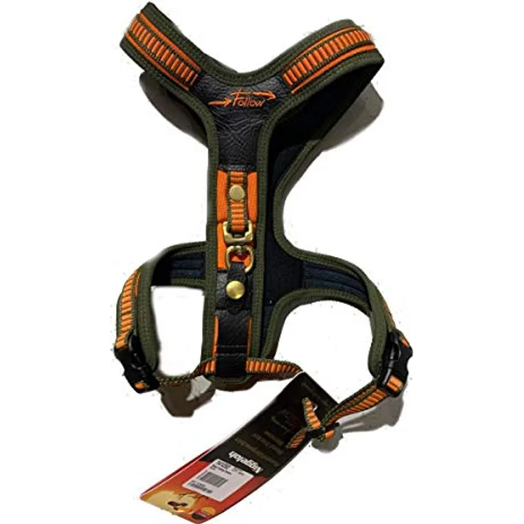 Niggeloh Hundeführgeschirr Follow, Orange-Oliv, XL, 061100008