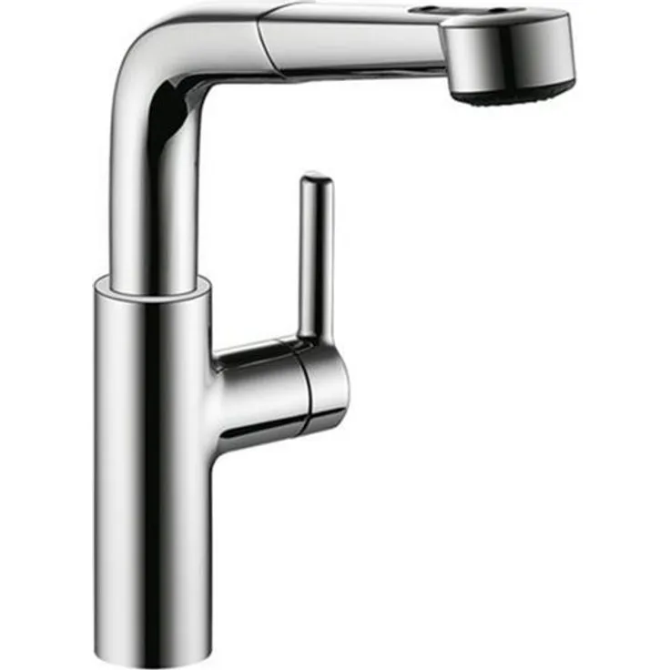 KWC Küchenarmatur Naber Suno 6, herausziehbare Schlauchbrause, Chrom, 2 Strahlarten, 360° schwenkbar