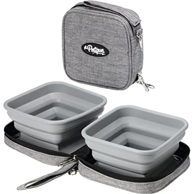 Portabowl – Faltbare 2-in-1-Hundenäpfe – hochwertige Reise-Hundenäpfe mit Reiseetui – leicht und kompakt – 100 % lebensmittelechtes Silikon, BPA-frei. Für kleine und große Hunde