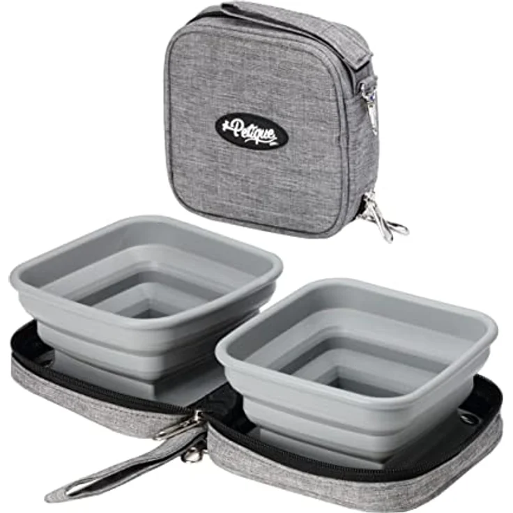 Portabowl – Faltbare 2-in-1-Hundenäpfe – hochwertige Reise-Hundenäpfe mit Reiseetui – leicht und kompakt – 100 % lebensmittelechtes Silikon, BPA-frei. Für kleine und große Hunde – Bild 1