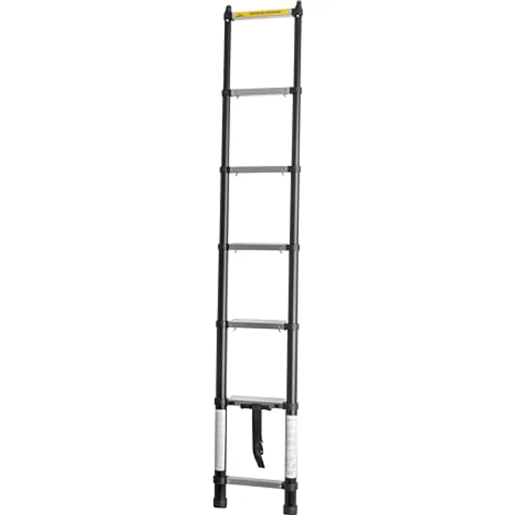 Brunner Teleskopleiter Laddy Alcove Air, höhenverstellbar, stabiler Aluminiumrahmen, rutschfeste Stufen, perfekt für Camping und Haushalt