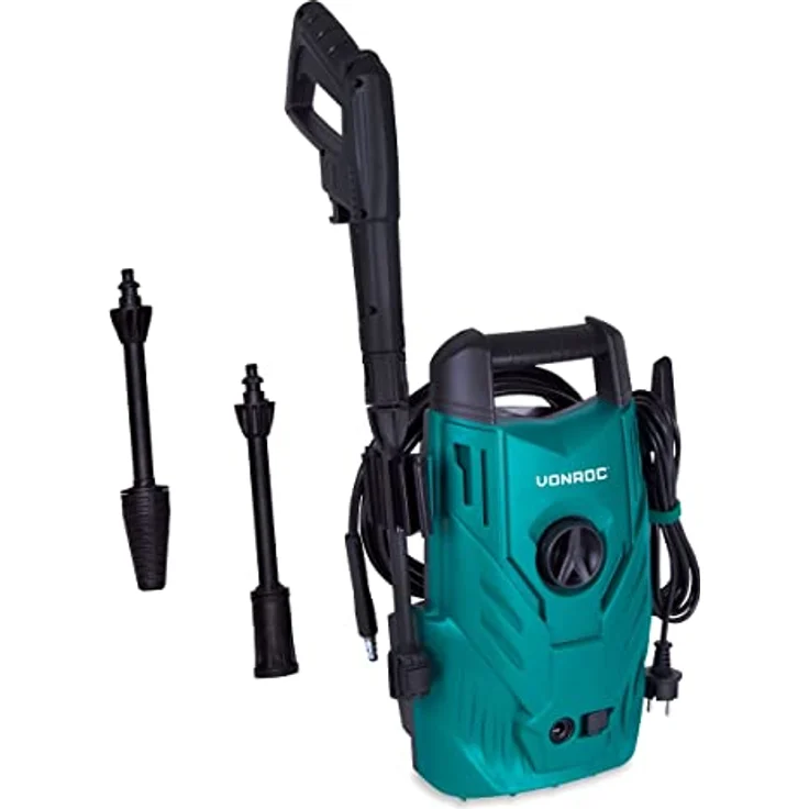 VONROC Hochdruckreiniger V14C-1, 1400 W, 110 bar Druck, 390 l/h Fördermenge, inkl. 5m Schlauch und verstellbarer Sprühlanze – Bild 1