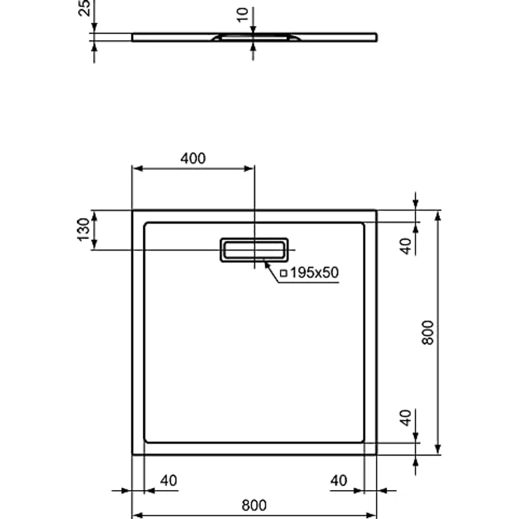 Ideal Standard Ultra Flat New, Duschwanne extraflach 80 cm x 80 cm, weiß, aus pflegeleichtem Sanitär-Acryl, für bodenebenen oder Halbeinbau – Bild 6