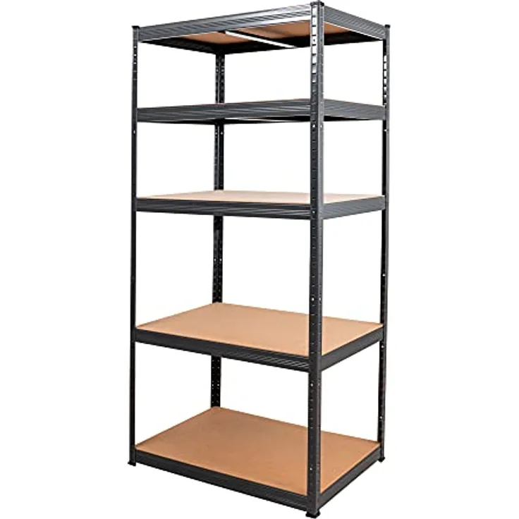 STIER Steck-Fachbodenregal, Fachlast 350kg, Feldlast 1750kg, HxBxT 1800x900x600 mm, stabiles Stahlgestell, 5 Böden