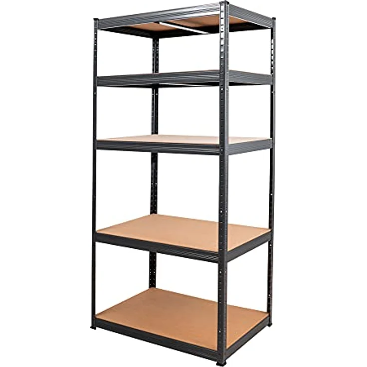 STIER Steck-Fachbodenregal, Fachlast 350kg, Feldlast 1750kg, HxBxT 1800x900x600 mm, stabiles Stahlgestell, 5 Böden – Bild 1