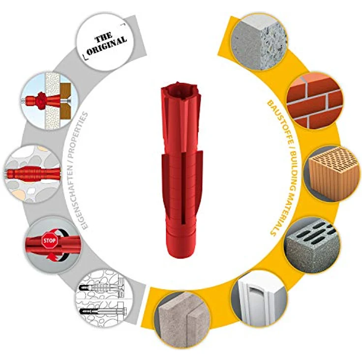 TOX Allzweckdübel Tri 10 x 61 mm, Dübel für fast alle Baustoffe, 50 Stück, 010100161 - Preisvergleich – Bild 3