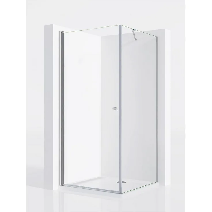 IMPTS Eckdusche Duschkabine mit Seitenwand Eckeinstieg Pendeltür, BxT: 70x70 cm, Sicherheitsglas, Chrom-Optik