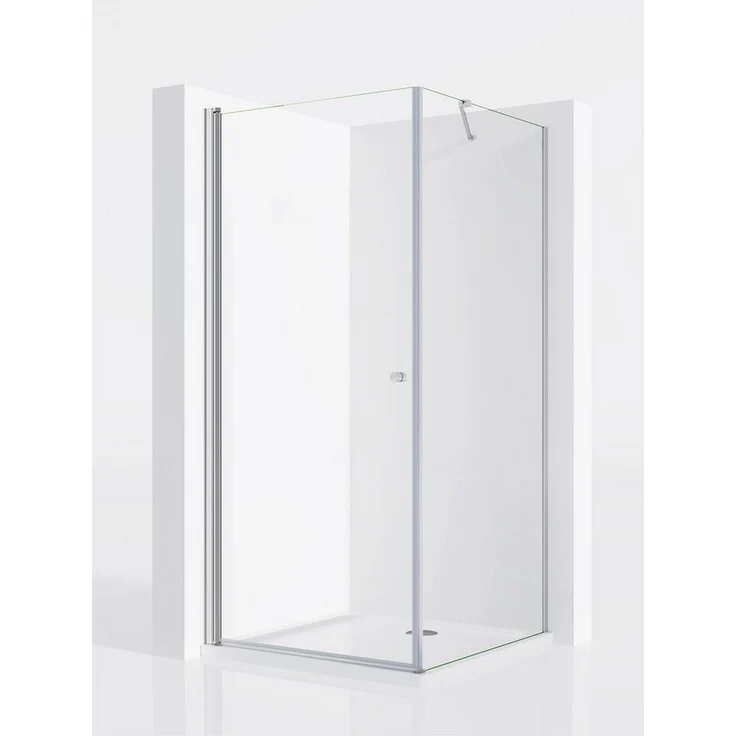IMPTS Eckdusche Duschkabine mit Seitenwand Eckeinstieg Pendeltür, BxT: 70x70 cm, Sicherheitsglas, Chrom-Optik