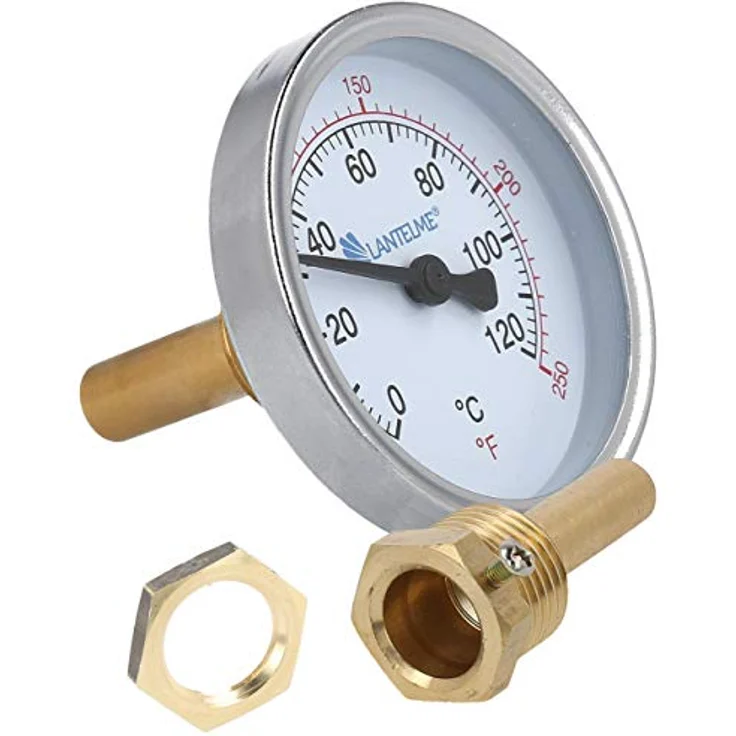 Lantelme Räucherthermometer 120 Grad Edelstahl 30cm und 50cm Thermometer für Smoker Räucherofen Räuchertonne Räuchergrill Räucherschrank (5cm) – Bild 1