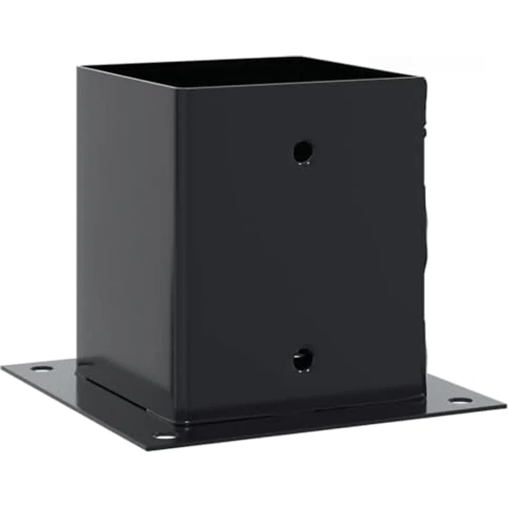 vidaXL Zaunpfosten Pfostenträger Quadrat, 4 Stk. 121x121 mm, Pulverbeschichteter Stahl, anthrazit – Bild 1