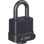 BASI Vorhängeschloss Outdoor-Schloss, B59 mm, Kunststofflammellen, wetterfest, 2 Schlüssel, schwarz