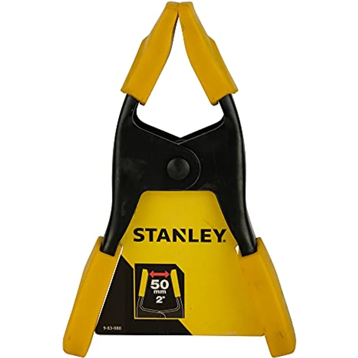 Stanley 9-83-080 Federzwinge Metall (50 mm Spannweite, 198 g, stabiles Metallprofil für Stärke  Haltbarkeit, Schutzkappem zum Schutz vor Kratzern und Beschädigungen), Yellow-Black – Bild 6