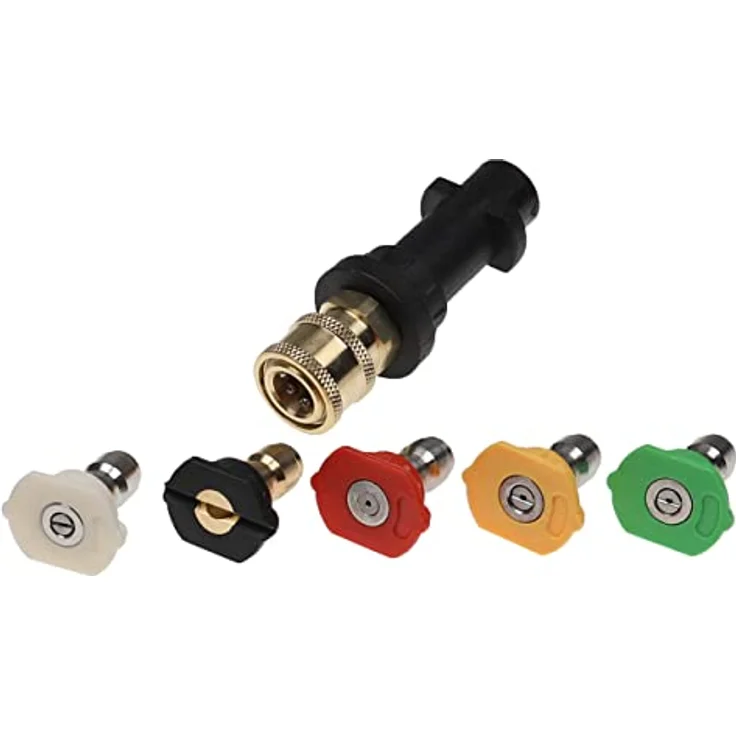 vhbw 6-tlg. Zubehör-Set kompatibel mit Kärcher K2, K3, K4, K5, K6, K7 Hochdruckreiniger - Adapter, Sprühaufsatz – Bild 2