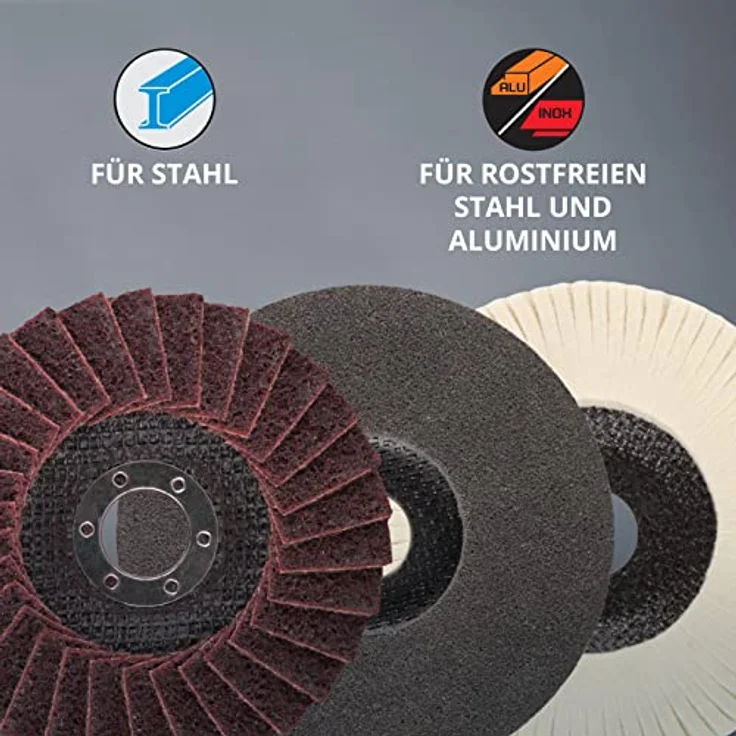 Tyrolit Polierset für Winkelschleifer, 125 mm Polierscheiben, 3-fach System für perfektes Oberflächenfinish, kein Zuschmieren, optimale Wärmeverteilung – Bild 4