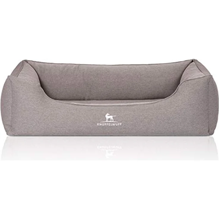 Knuffelwuff Orthopädisches Hundebett Leano aus Velours Übergröße XXXL 155 x 105cm Grau - Abnehmbarer Bezug - Waschbar - Für große, mittelgroße und kleine Hunde – Bild 2