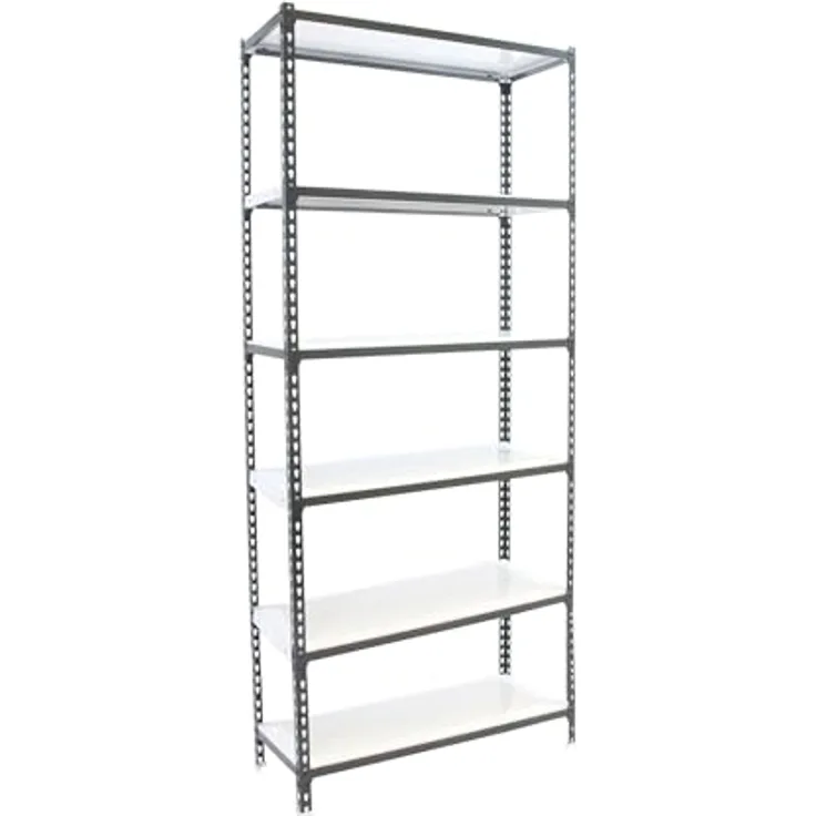 Simonrack Simonclick Metallregal Mini, 250 x 80 x 30 cm, 6 Böden, Traglast 180 kg pro Boden, anthrazit/weiß, steckbar