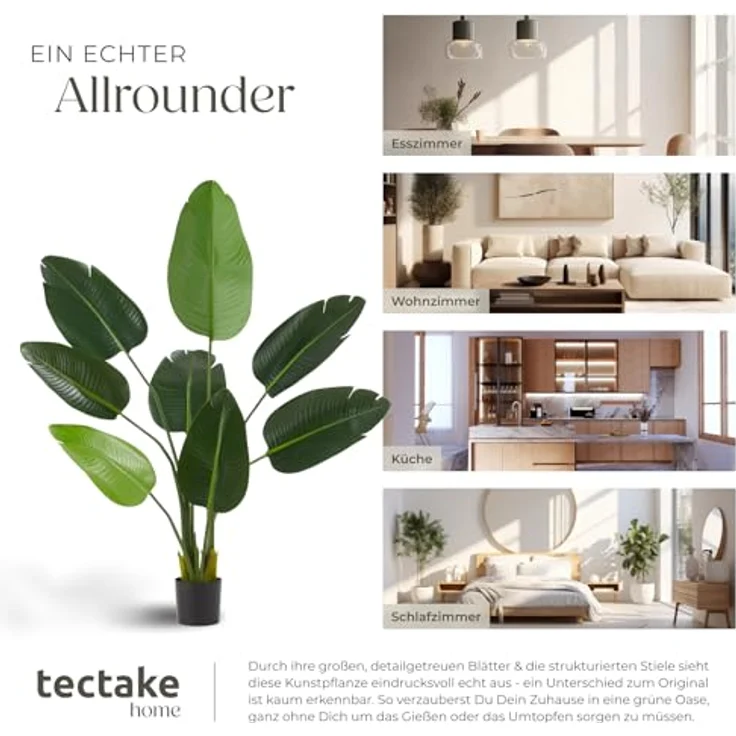 tectake Künstliche Paradiesvogelbaum Tropic, Höhe 120,00 cm, naturgetreue Optik, pflegeleicht – Bild 8