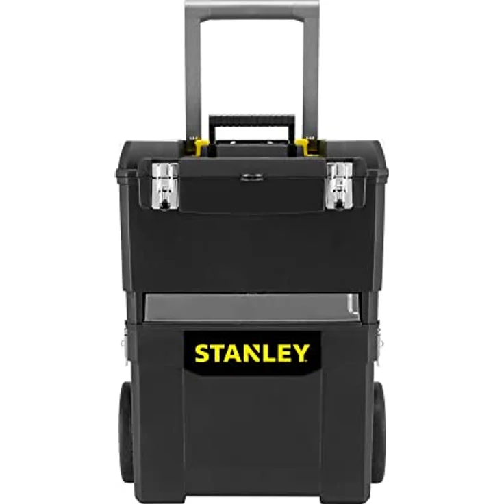 Stanley Rollende Werkstatt (47,3 x 30,2 x 62,7 cm, zwei separat verwendbare Werkzeugboxen, robuster Kunststoff, zwei Einheiten, Metallschließen, Organizer) 1-93-968 – Bild 2