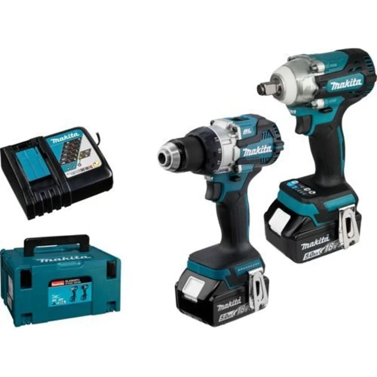Makita DLX2533TJ Akku-Kombo-Kit, Bohrschrauber DDF489 und Schlagschrauber DTW300, 2x 5Ah Akkus, Ladegerät und Makpac