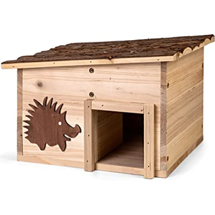 CULT at home Igelhaus Bausatz mit Boden aus Holz Höhe 22 cm - Igelhotel mit Labyrintheingang – Igelfutter Haus Igelhütte - Igel Schlafhaus Deko Garten – Bild 1