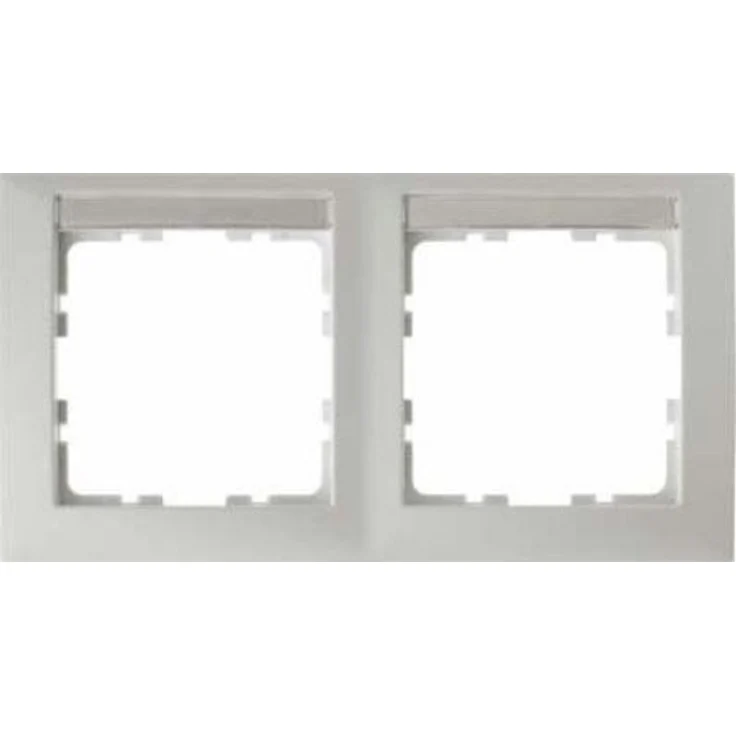 Hager S1 Rahmen 2 Elemente horizontal, Polar Weiß Helligkeit, Schalter-Zubehör – Bild 1