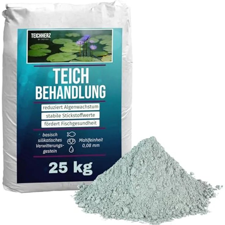 TeichHerz Teichbehandlung Algenentferner Teichaufbereiter Grundpflegemittel für den Teich Wasseraufbereiter Gartenteich Fadenalgenvernichter Petigi