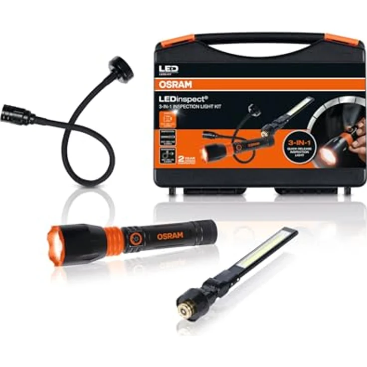 Osram LEDinspect 3-IN-1 Inspection Light KIT LEDIL417, Inspektionslampe mit flexiblem Schwanenhals, vier Beleuchtungsmodi und magnetischem Griffsockel – Bild 1