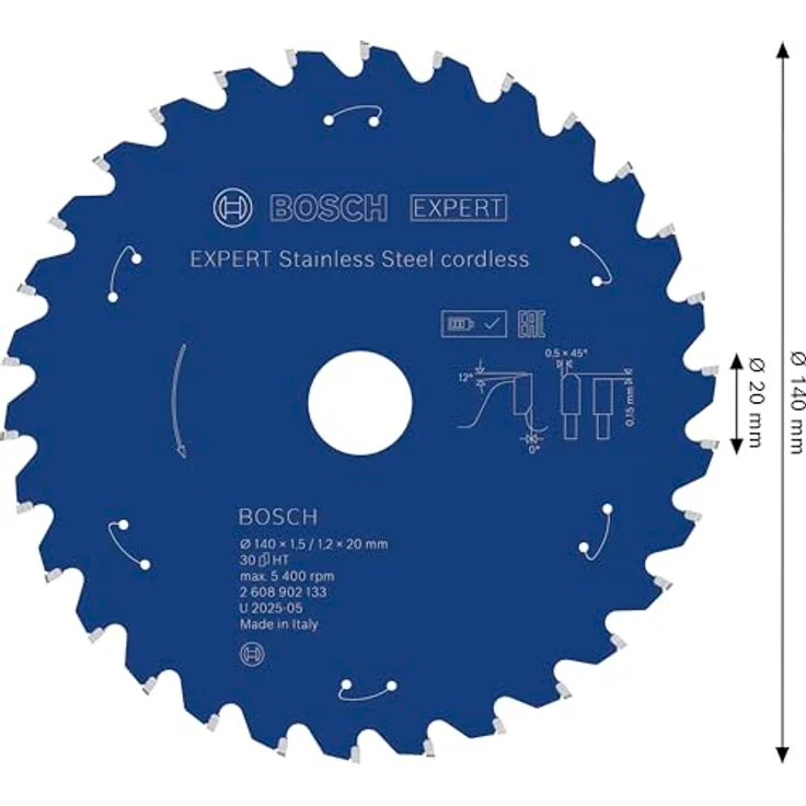 Bosch EXPERT Stainless Steel cordless Kreissägeblatt, robust für Edelstahl, Ø 140 mm, Professional Zubehör Akku-Metallkreissäge – Bild 3
