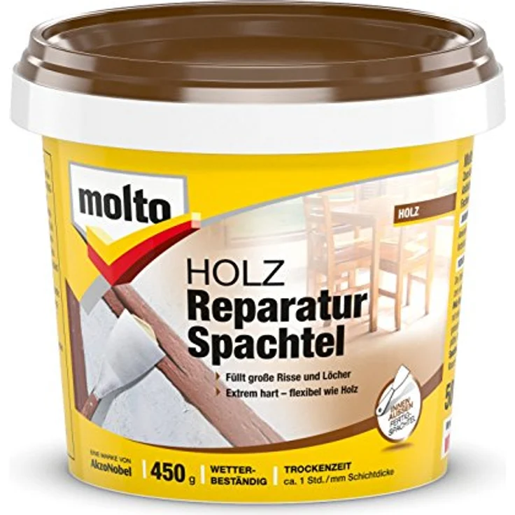 Molto Holz Reparatur Spachtel 450g Ausbessern Renovieren – Bild 2