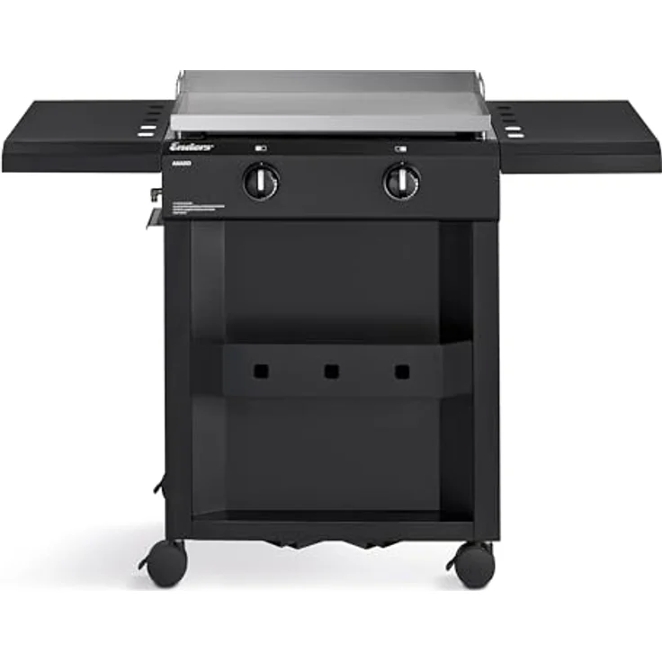 Enders Plancha-Grill Amaro 2, Edelstahl-Grill mit 2 stufenlos regulierbaren U-Brennern, 60 cm x 43,5 cm Grillfläche, abnehmbare Haube und praktisches Ablagefach – Bild 1