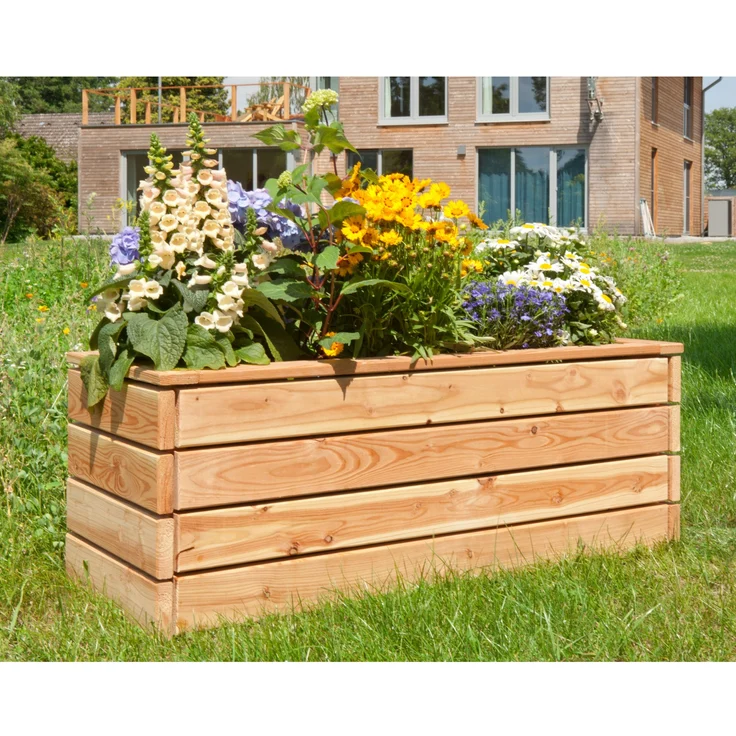 Kiehn-Holz Massiv-Pflanzkasten Lärche, unbehandelt, wetterbeständig, 115 cm x 40 cm x 43 cm