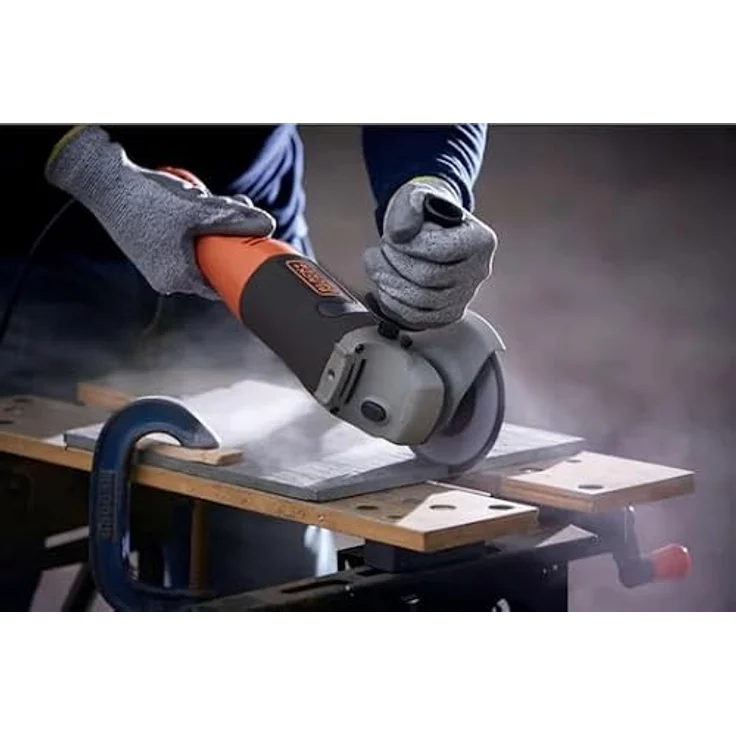 Black+Decker Winkelschleifer (mit 3-Positionen-Zusatzhandgriff, 1200 W, 125 mm, Nullspannungsschalter, Spindelarretierung, Sanftanlauf, rutschfester Gehäusegriff, zum Schleifen, Entrosten) KG1202K – Bild 5