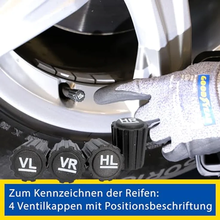 Goodyear Drehmomentschlüssel Set für Radwechsel (1/2"), 11-teilig mit farbcodierten Nüssen und stabiler Aufbewahrungsbox – Bild 9