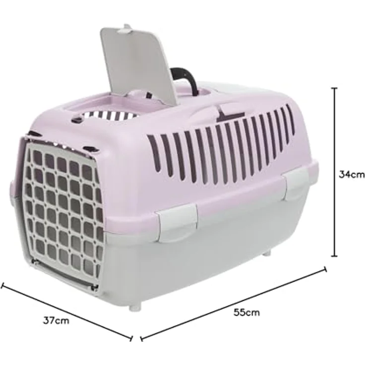 TRIXIE Tiertransportbox Capri II - Kunststoff, hellgrau/flieder, für Hunde bis 8 kg - Preisvergleich – Bild 2