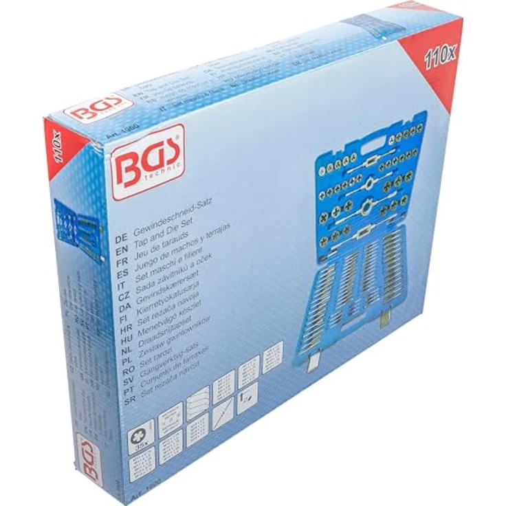 BGS 1900 | Gewindeschneid-Satz | 110-tlg. | M2 - M18 | metrisch | speziell für Feingewinde | inkl. Kunststoff-Koffer – Bild 9