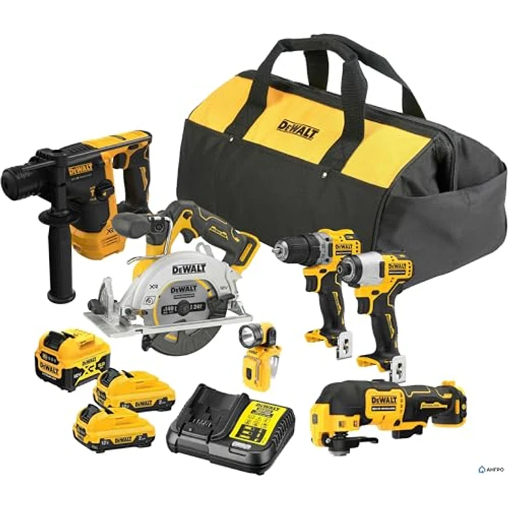 Dewalt DCK611P1D2, Bausatz 12V 5Ah mit 6 Elektrowerkzeugen, bürstenlosem Motor und LED-Beleuchtung – Bild 1