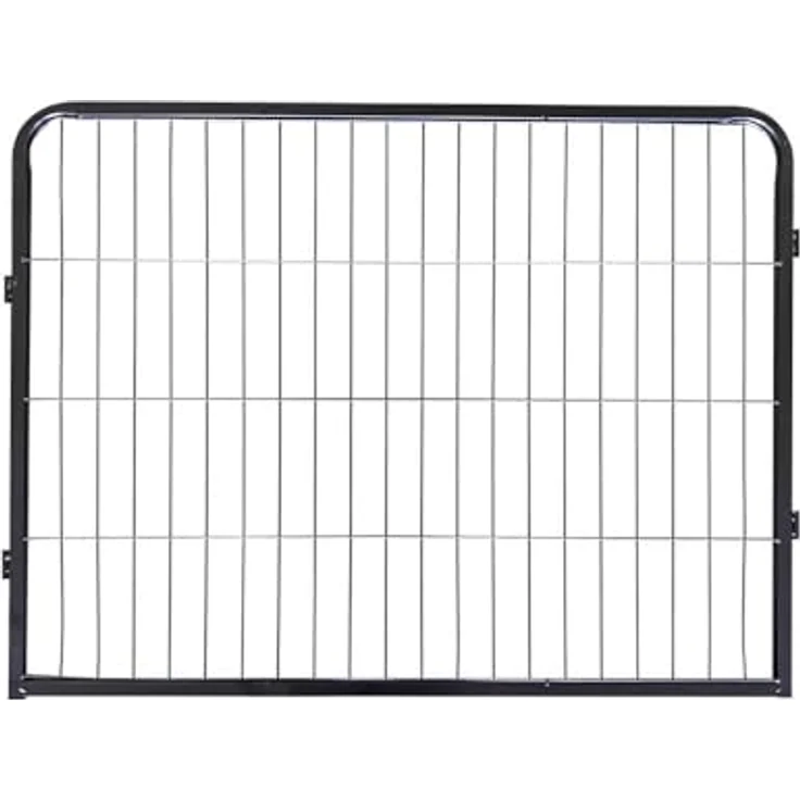 HOME DELUXE Welpenauslauf BARKI 80 x 60 cm, 12-teilig, Schwarz, feuerverzinkter Stahl, inkl. Türverriegelung, abgerundete Ecken, wasserabweisend – Bild 6