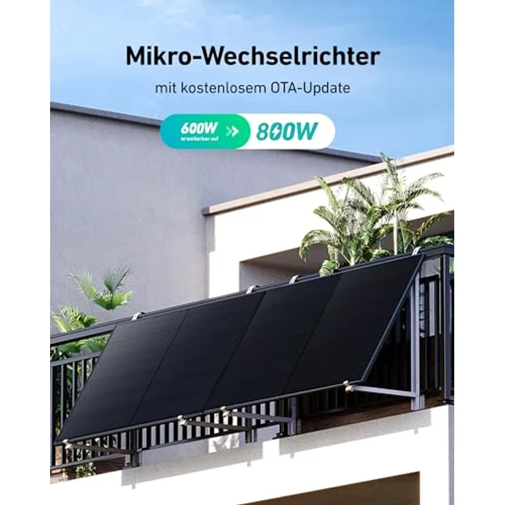 Anker SOLIX Balkonsolarsystem(820W), 23% Effizienz, Glattes schwarzes Design, Gratis OTA Upgrade auf 800W, Mit WLAN – Bild 4
